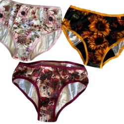 Tymoszku - Premium Menstruationstrusser i bomuld &amp; bambus, FIGI,S � H�ndsyet | Vintage Blomster