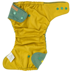 Puppi - Cover til genanvendelige stofbleer i bld merinould Green Herringbone