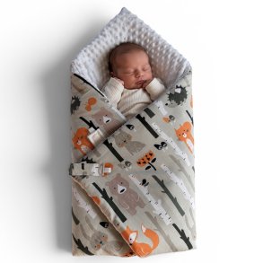 Lulajbaby - Sv�b 2 - i - 1 , Babyvikle med Bomuld &  Minky velour, R�ve m�nstre