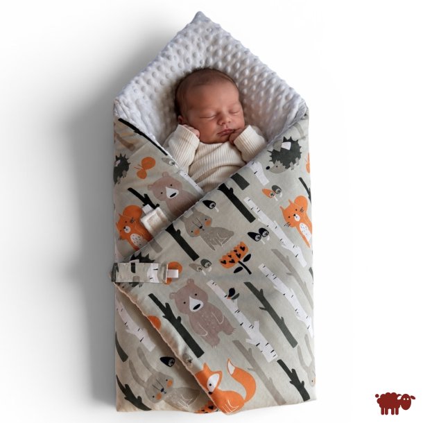 Lulajbaby - Sv�b 2 - i - 1 , Babyvikle med Bomuld &amp;  Minky velour, R�ve m�nstre