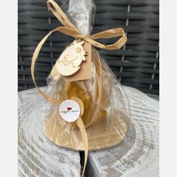 Stor P�ske�g dekoreret med tulipaner / P�skepynt  i Bivoks - H�ndlavet og b�redygtigt lys