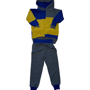 Ty.Bles - Joggingst med htte og 2 lomme i merinould, upcyking, 116 cm (6 r)