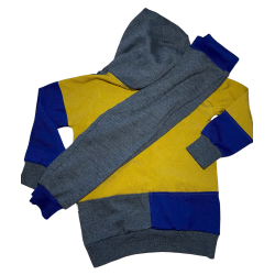 Ty.Bles - Joggingst med htte og 2 lomme i merinould, upcyking, 116 cm (6 r)