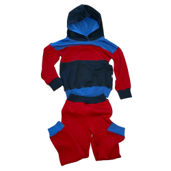 Ty.Bles - Joggingst med htte i merinould, upcyking, 104 cm (4 r)