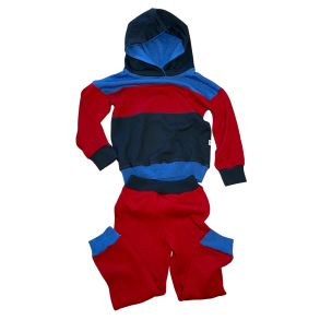 Ty.Bles - Joggingst med htte i merinould, upcyking, 104 cm (4 r)