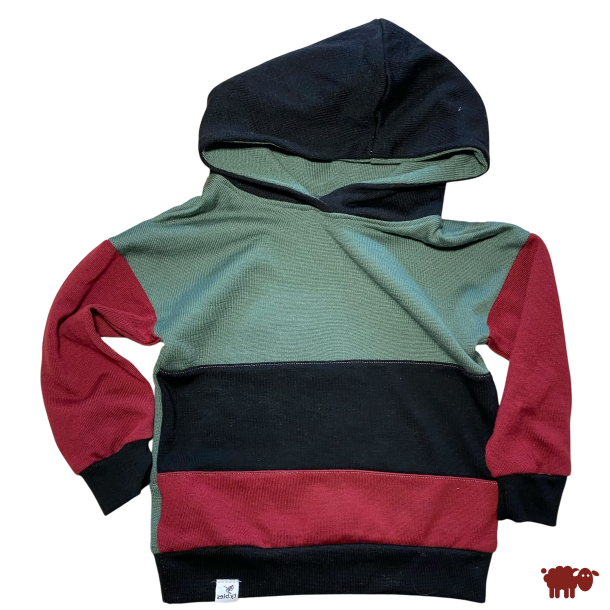 Ty.Bles - Hoodie med htte/Trj  i merinould, upcyking, 98cm (3r)
