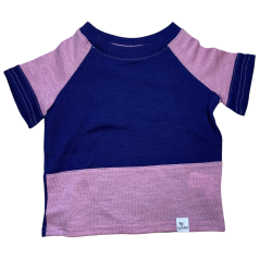 Ty.Bles - Bluse med korte arme/ t-shirt i merinould, Zero Waste, 74/80 cm (6-12 mdr)