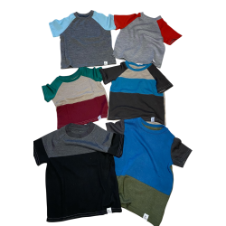 Ty.Bles - Bluse med korte arme/ t-shirt i merinould, Zero Waste, 74/80 cm (6-12 mdr.)