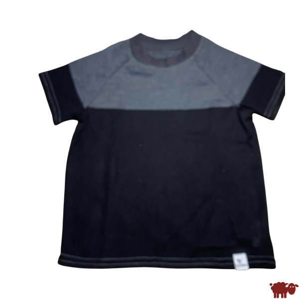 Ty.Bles - Bluse med korte arme/ t-shirt i merinould, upcykling, 110 cm (5 r)