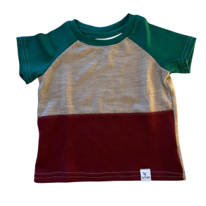 Ty.Bles - Bluse med korte arme/ t-shirt i merinould, Zero Waste, 62/68 cm (3-6 mdr)