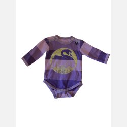 Danef - Body i lilla, m. gul svane, 3 mdr.