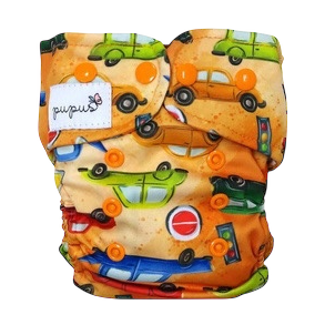 Pupus - AIO- All in One Genanvendelig ble,  bambus & bomuld, biller