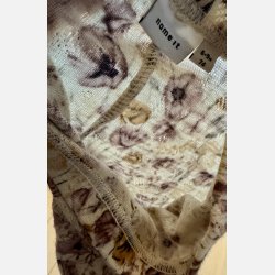 Name it - Pigebukser i  merinould,med blondemanchetter og blomstermotivet, brugte, like NY, 74 cm 