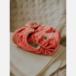 Puppi - Formsyet bambusble med en lomme, natble ``Coral Bloom��
