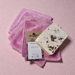 Puppi - Vaskeklude i bambus, rosa farve, 1 stk.