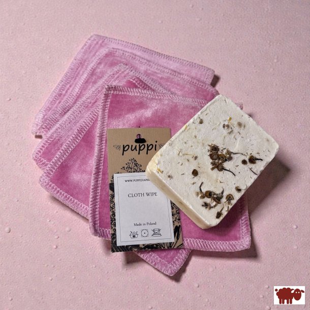 Puppi - Vaskeklude i bambus, rosa farve, 1 stk.