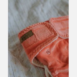 Puppi - Formsyet bambusble med en lomme, natble ``Coral Bloom��
