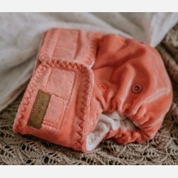 Puppi - Formsyet bambusble med en lomme, natble ``Coral Bloom��
