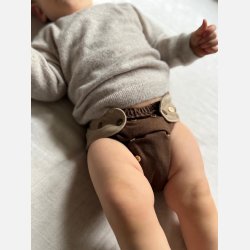 Puppi - Cover til genanvendelige stofbleer i bl�d merinould ��Praline Chocolade��, new color