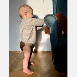 Puppi - Cover til genanvendelige stofbleer i bl�d merinould ��Praline Chocolade��, new color