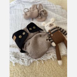 Puppi - Cover i merinould til stofbleer, new color ��Siamese Black��