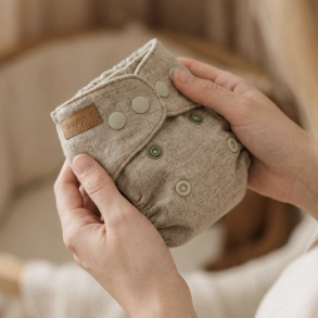 Puppi - Cover til genanvendelige stofbleer i bl�d merinould, new colour ��Nature Glow��