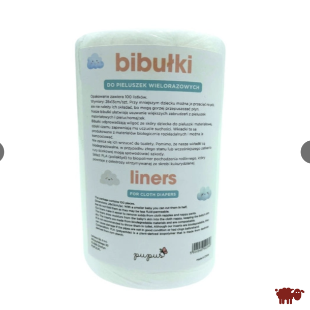 Pupus - Engangsblepapir i majs - 100 ark.