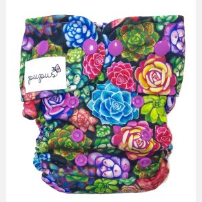 Pupus - AIO- All in One Genanvendelig ble,  bambus & bomuld, Sukkulenter