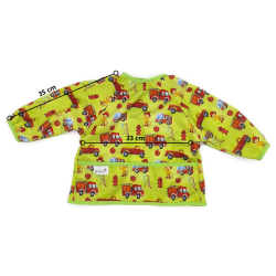 Kopi af Pupus- Hagesm�k med lange �rmer og lomme, trykknapper, Brandbiler