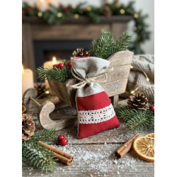 Puppi - Lavendelgarderobepose i naturlige materialer med uld &amp; blonder