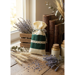 Puppi - Lavendelgarderobepose i naturlige materialer med uld &amp; blonder