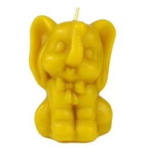 100% Bivokslys- Hndlavet Lys, Elefant med butterfly, 7 cm