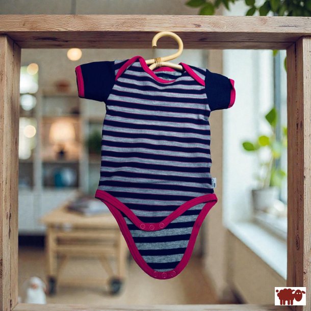 Sm� Rollinger - Pigebody i striber med uld, brugt, str. 74