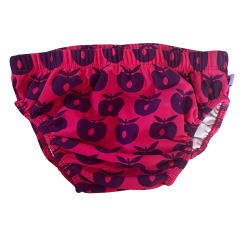 Smfolk - Badetj / Badebukser  i lyserd med bler, str. 92-98, som nye