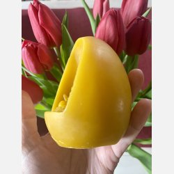 P�ske�g med p�skehare med �g / P�skepynt i Bivoks - H�ndlavet og b�redygtigt lys