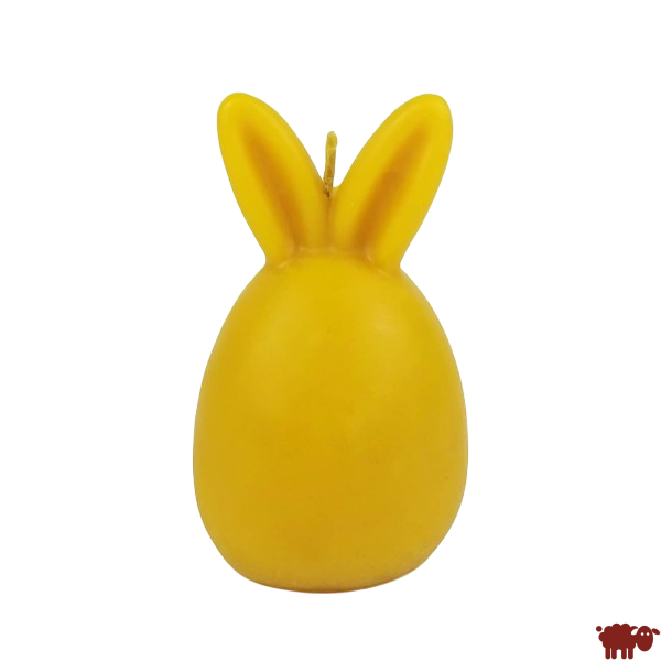 Stor P�ske�g med kanin�rer / P�skepynt  i Bivoks - H�ndlavet og b�redygtigt lys