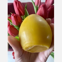 P�ske�g med p�skehare med �g / P�skepynt i Bivoks - H�ndlavet og b�redygtigt lys