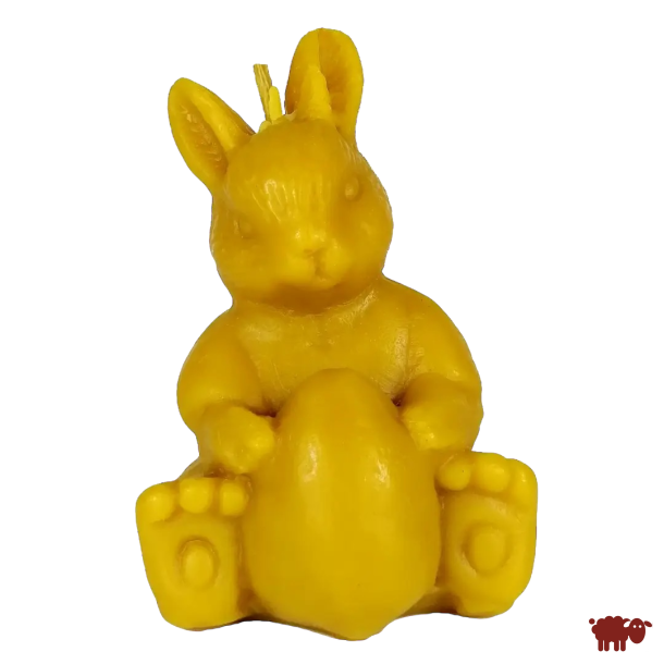 P�skehare med �g / P�skepynt  i Bivoks - H�ndlavet og b�redygtigt lys