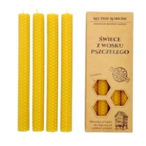 100% Bivokslys/Naturligt Duftlys- Hndlavede kertelys af bivoksplader 19 cm, 4 stk.