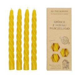 100% Bivokslys/Naturligt Duftlys- Hndlavede kertelys, spiral 19 cm, 4 stk.