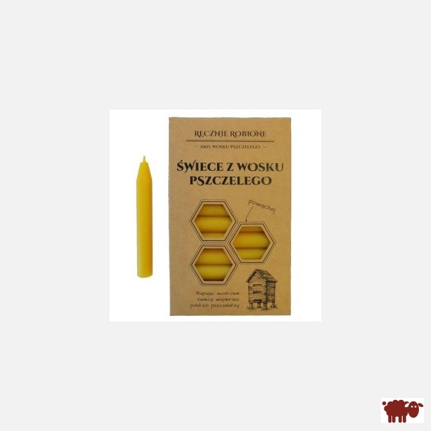 100% Bivokslys/ Naturligt Duftlys- Hnddyppede kertelys, sm, 9 cm, 12 stk