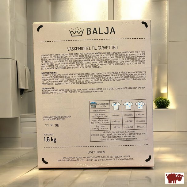 Balja - Bionedbrydelig vaskepulver til Kulrt 1,6 kg