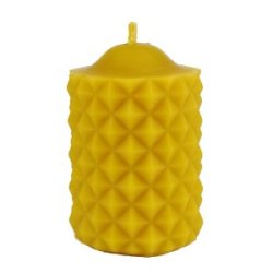 100% Bivokslys- Hndlavet bloklys med pigge, 7 cm