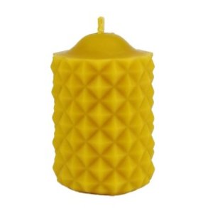 100% Bivokslys- Hndlavet bloklys med pigge, 7 cm