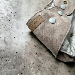 Puppi - Cover til genanvendelige stofbleer i bld merinould Earthsong