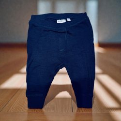 Wheat - Babybukser i 100 % merinould, navy, 62 cm ( 3 mdr.)