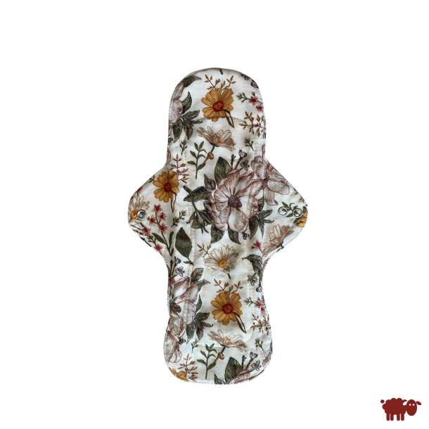 Womens Place - Genanvendelige natbind / dagsbind XL i kologisk bambus og bomuld, Flower, 30 cm