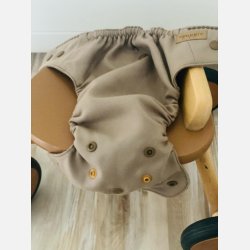 Puppi - Cover til genanvendelige stofbleer i bld merinould Cocoa Biscuit