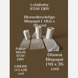Pupus - Engangsblepapir i majs / Stay-dry  - 100 ark.