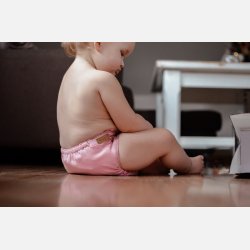 Puppi - Cover til genanvendelige stofbleer i bld merinould Peony